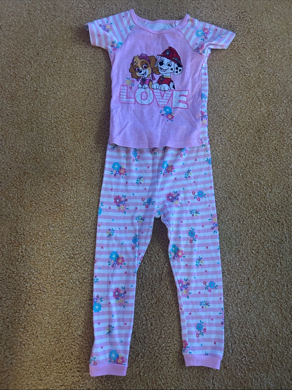 Paw Patrol Pink Floral 'Love' Two-Piece Pajama Set